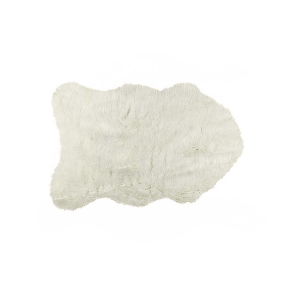 Rlm Distribution Sheepskin Faux Fur Single Area Rug Off White - 2 x 3 in. HO3086701 - main